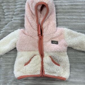0-3 months Cozy Pink and Cream Sherpa Hoodie